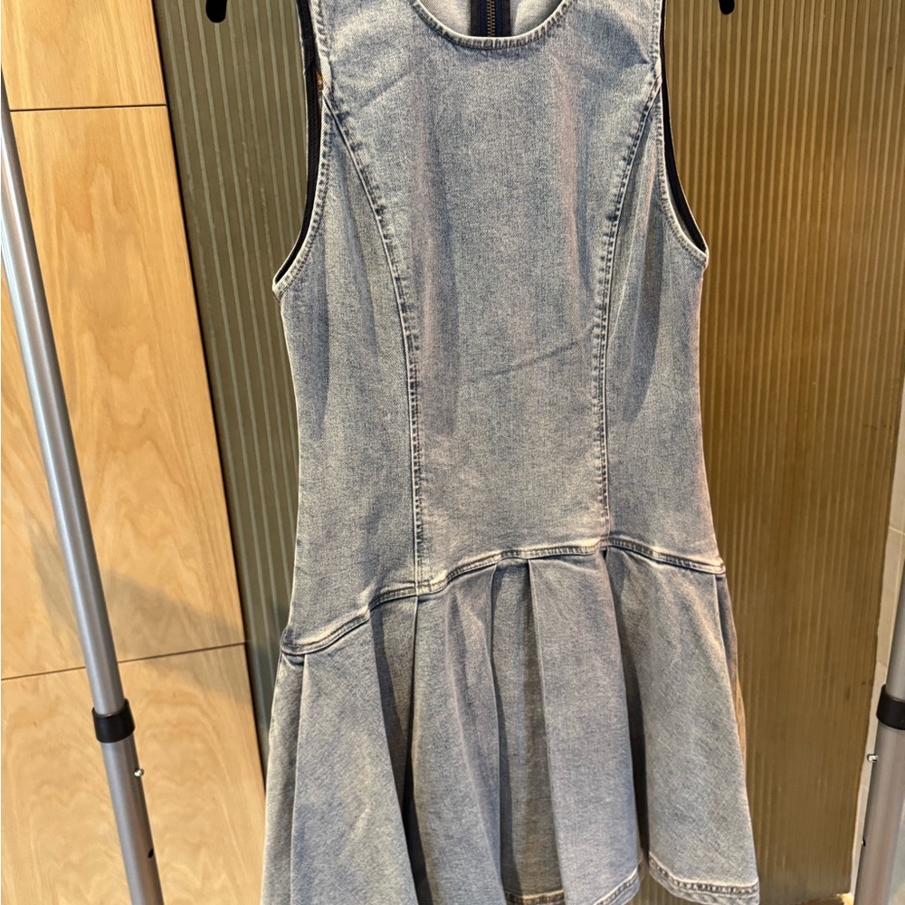 Alice + Olivia Light Wash Denim Backless Dress